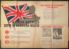 RSI L’ITALIA AGONIZZA SOTTO LA BANDIERA INGLESE MANIFESTO DI PROPAGANDA RSI