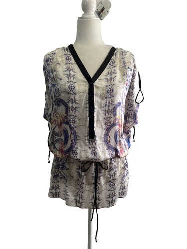 Blusa tunica seta floreale