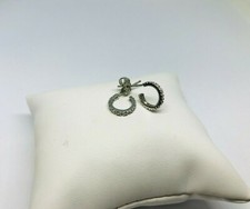 1 paio orecchini cerchietto oro bianco 18kt 750% con zirconi gioielli donna