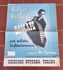 Spartito MICHELE CORINO Dallape' - 1941 FISARMONICA Valzer Sheet Music accordion