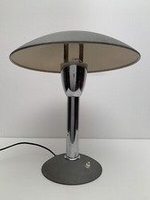 Lampada da Tavolo 40/50s Cappello e Base Alluminio Verniciato e Ottone Nichelato