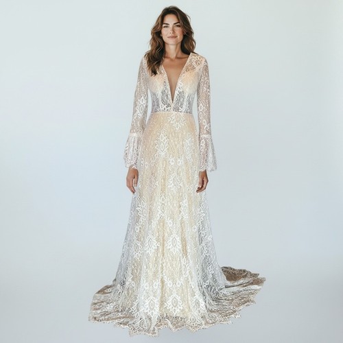 Abito sposa boho pizzo - da,