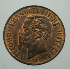 VITTORIO EMANUELE II 1 CENTESIMO  1867 TORINO PERIZIATA FDC ROSSO