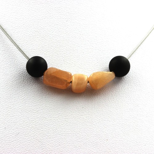 Collana perle onice nero opaco - onice,