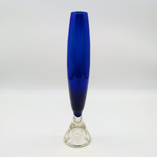 Vaso stelo vetro blu - cobalto, a