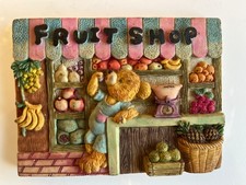 BEAR AT THE FRUIT SHOP RESIN