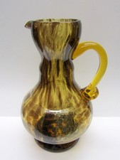 Vaso in vetro brocca brocca leopardo tartaruga design ambra manico Italy