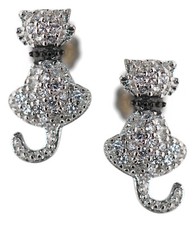 Orecchini argento 925 gatto - orecchini,