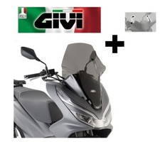 Parabrezza fumé COMPLETO DI KIT HONDA PCX 125 2018 2019 2020 60,5 x 43,5 cm GIVI