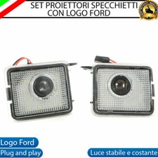 COPPIA PROIETTORI LOGO LUCI LED PER FORD KUGA MK2 SPECCHIETTI CON LOGO