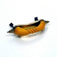 Maniglia maniglietta ottone bachelite art deco' ferramenta vintage antica a324