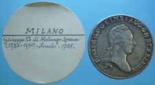 MILANO GIUSEPPE II SCUDO DA 6 LIRE 1785 ARGENTO SILVER COIN qSPL CURRENCY 