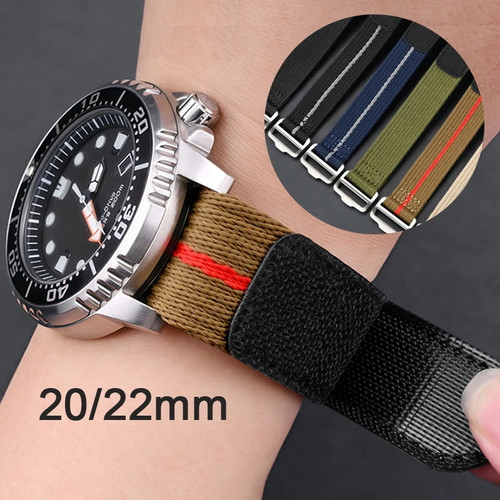 20mm 22mm nylon stripe watch - 20mm,