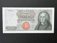 5000 LIRE CRISTOFORO COLOMBO 1° TIPO BANCA D'ITALIA  03/09/1964  SPL con PERIZIA