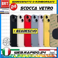 BACK COVER SCOCCA POSTERIORE X APPLE IPHONE 14 VETRO+BIADESIVO LOGO BIG HOLE