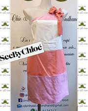 CHLOÉ SEE BY CHLOÉ DRESS VESTITO ABITO TUBINO ELEGANTE COTONE LINO tg40/42