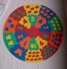 ✅ Tappeto Rotondo Puzzle 10 Spicchi Numeri e forme Morbido Diametro 120cm.
