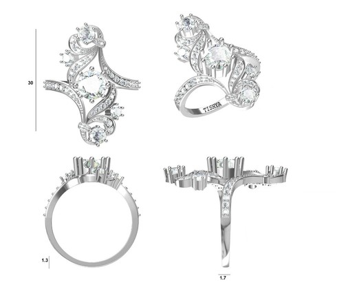 Anello solitario simulato - anello,