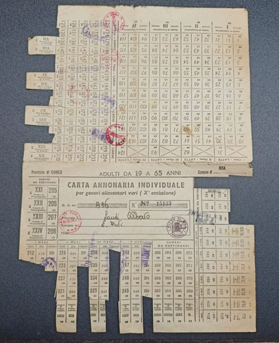Tessera carta annonaria - carta, comune