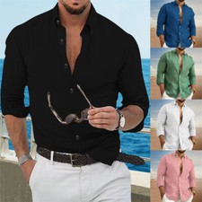 Camicia uomo manica lunga lino