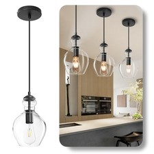 Modern Glass Pendant Lighting for Kitchen Island Kitchen Sink, Farmhouse Blac...