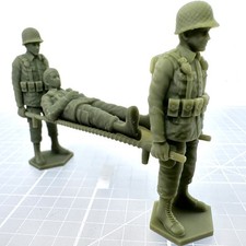 Soldatini giocattolo barella medica americana seconda guerra mondiale militare resina 1/32 figurina