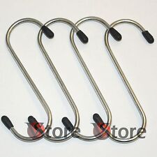 4 Ganci a Esse Cucina Acciaio Appendi Porta Mestoli Utensili Per Barra Gancetti
