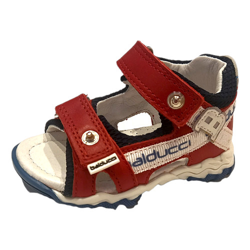 Sandalo rosso pelle con - rosso,