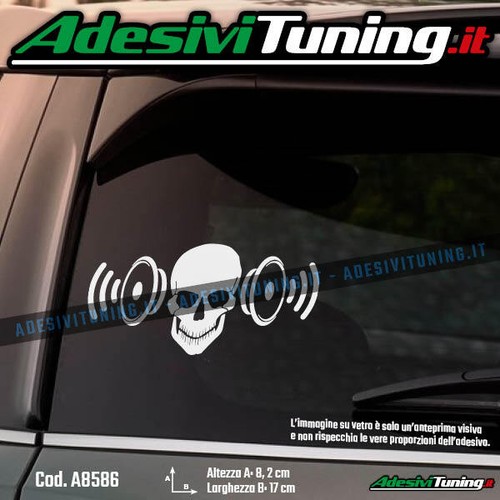Adesivo teschio con - con, casse