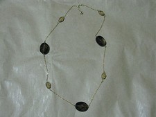 COLLANA ORO GIALLO 18KT - PESO 16,8GR!! CON GRANDI GEMME QUARZO FUME' E CITRINO