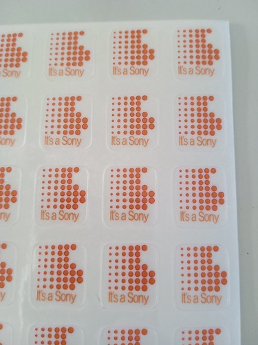 Sticker is sony for - it's,