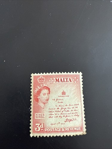 Francobollo malta 1956 regina - malta,