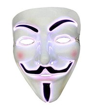 Maschera V per Vendetta Anonymous x Costume Carnevale Led Luminoso K.4537