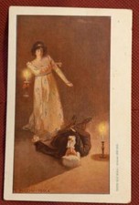 Cartolina di Achille Beltrame per la 1^ esecuzione alla Scala di "Tosca". 1900