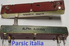 POTENZIOMETRO SLIDER A100KΩ LOG. L=73 x 12mm 4 PIN A100K corpo met. (=2PEZZI )