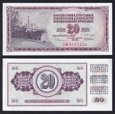 Banconota Jugoslavia 20 dinara 1978 P.-88a FDS-/UNC-