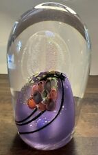 Peso vetro artistico firmato Collette Fortin & Berry Davis design iridescente studio