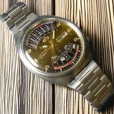 Orologio uomo ORIENT vintage raro calendario fontana quadrante grande spedito...