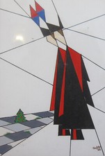 1982 Montella Due Carabinieri  piccolo albero di Natale Futurismo no Pippo Rizzo