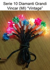 Luci di Natale 10 Diamanti GRANDI Vintage Prodotto ITALIANO  Vincar (MI)  MIU142