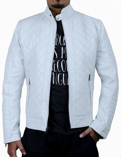 Giacca pelle bianca uomo pura