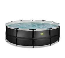 Exit Toys Black Leather Piscina fuori terra con filtro a sabbia 450 X122