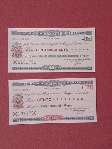 Lotto due miniassegni - di,