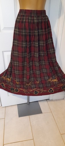 Gonna midi tartan equestre