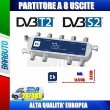 PARTITORE / DIVISORE / SPLITTER 8 OUT PER TV - SAT - SCR CON CONNET. F SCHERMATO