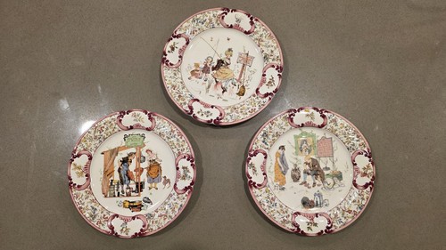 Lotto antichi piatti - lotto, 3