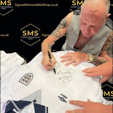 CAMICIA FIRMATA PAUL GASCOIGNE D'INGHILTERRA 1990 Maglia Autografa ITALIA 90 con COA