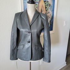 Blazer giacca pelle grigio