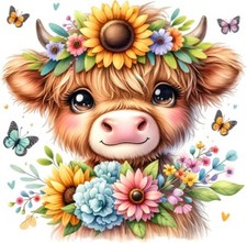 Adesivo vinile girasole mucca