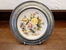 ⭐️ Vintage Italian Hand-Signed BASSANO Decorative PLATE & PEWTER SURROUND ⭐️